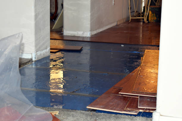 Professional Basement Flood Cleanup technician working in Oakham, MA